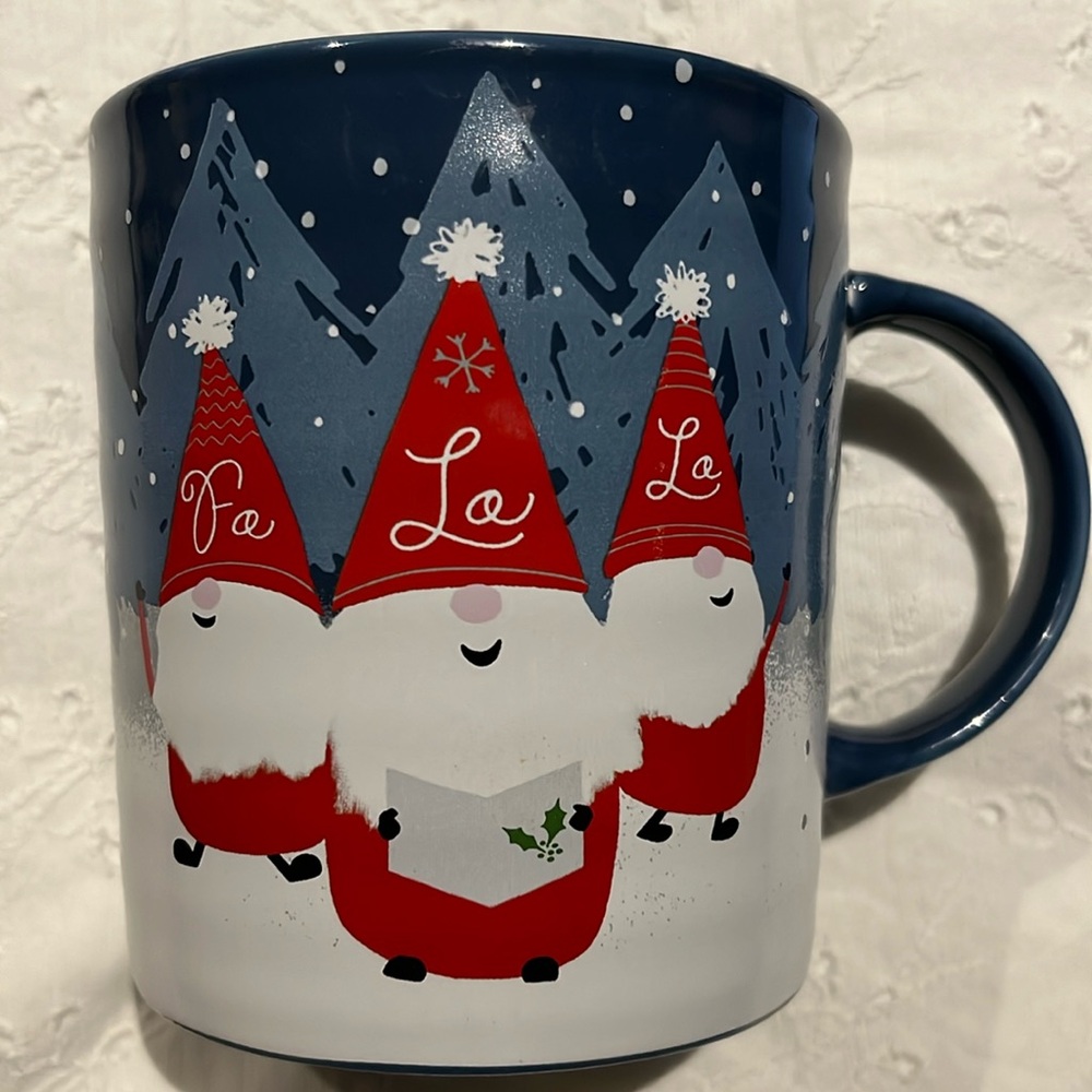 LARGE The Mistletoe Co Singing Gnomes Mug Fa La La